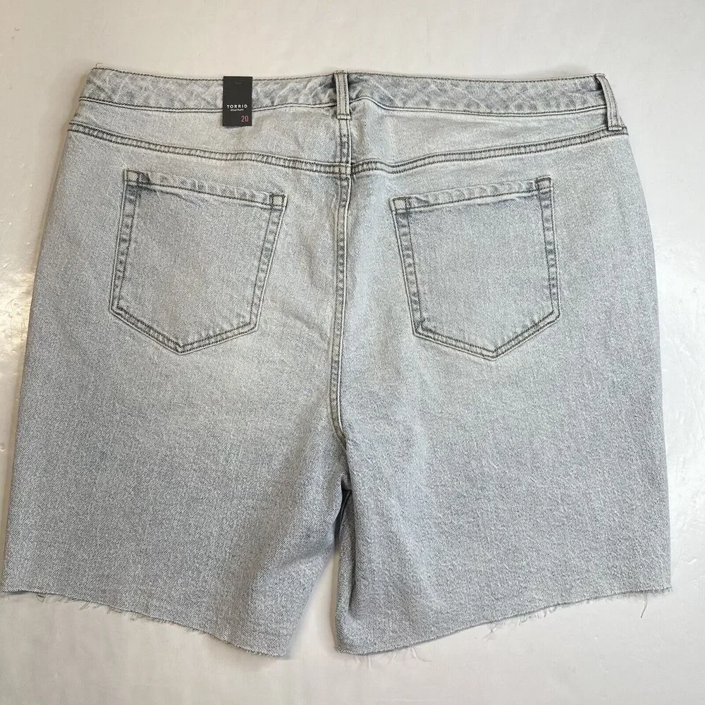 Torrid Shorts 20 Bermuda Relaxed Midrise Wild West Blue Denim Button Fly NEW